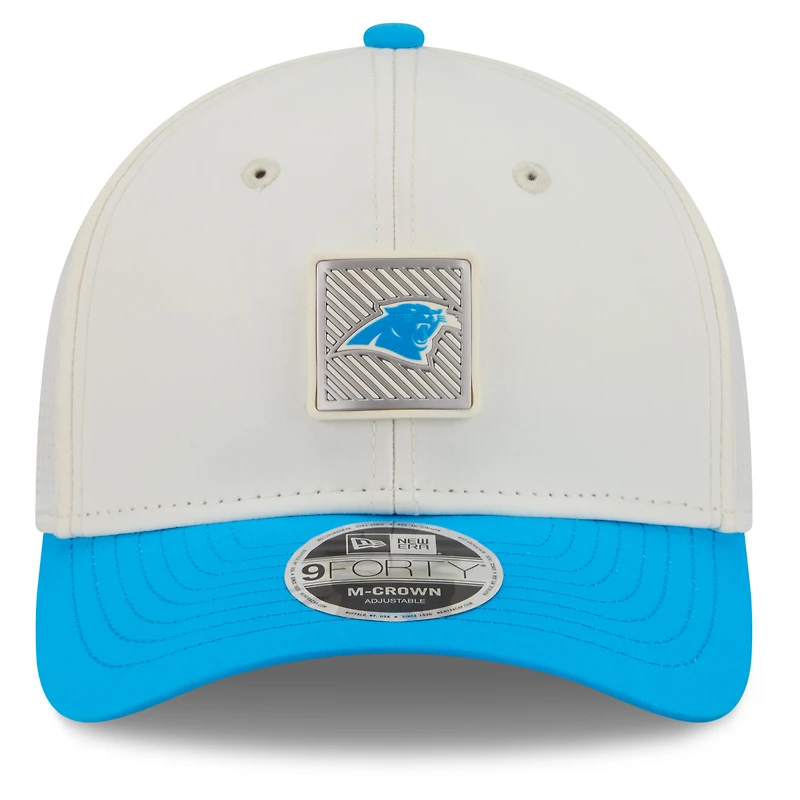Men's New Era Cream/Blue Carolina Panthers 2026 NFL Training Camp 9FORTY Adjustable Hat