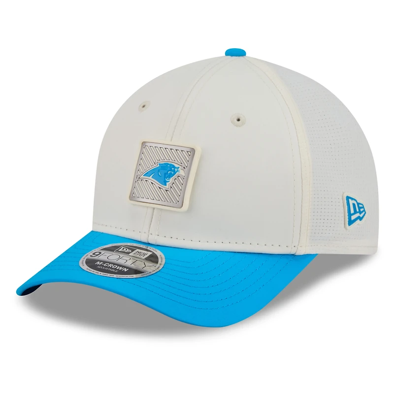 Men's New Era Cream/Blue Carolina Panthers 2026 NFL Training Camp 9FORTY Adjustable Hat