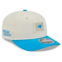 Casquette ajustable New Era crème/bleue Carolina Panthers, camp d'entraînement NFL 2026, modèle 9SEVENTY pour homme