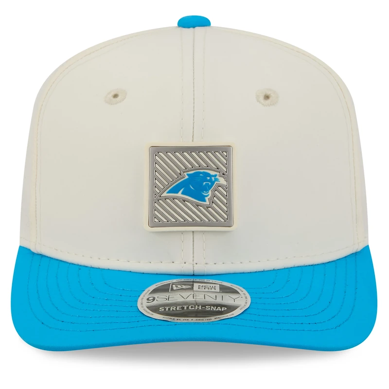 Men's New Era Cream/Blue Carolina Panthers 2026 NFL Training Camp 9SEVENTY Adjustable Hat