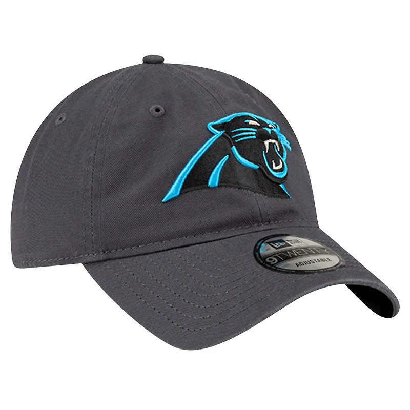 Casquette réglable New Era Graphite Carolina Panthers Core Classic 9TWENTY pour hommes