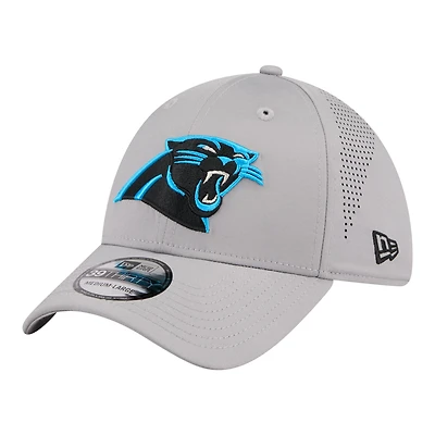 Men's New Era  Gray Carolina Panthers Perforated 39THIRTY Flex Hat