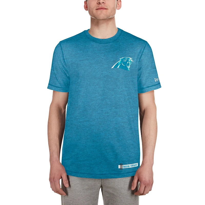 T-shirt du camp d'entraînement NFL 2024 New Era Heather Blue Carolina Panthers pour hommes