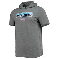 T-shirt à capuche brossé pour homme New Era Heathered Grey Carolina Panthers Team