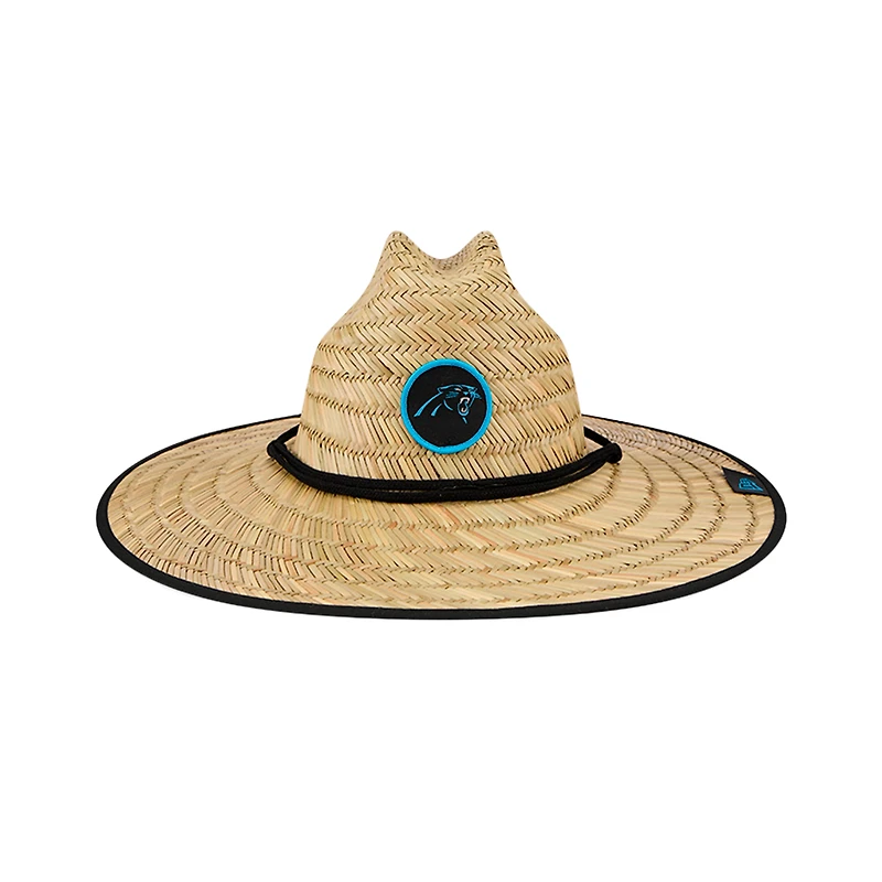 Chapeau de sauveteur en paille officiel du camp d'entraînement de la NFL des Panthers de la Caroline naturelle New Era pour hommes