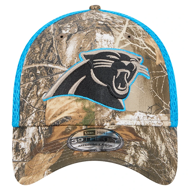 Men's New Era Realtree Camo/Blue Carolina Panthers Active 39THIRTY Flex Hat