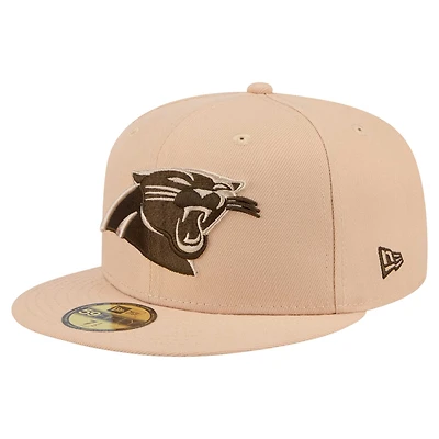 Men's New Era Tan Carolina Panthers Candied Pecan 59FIFTY Fitted Hat