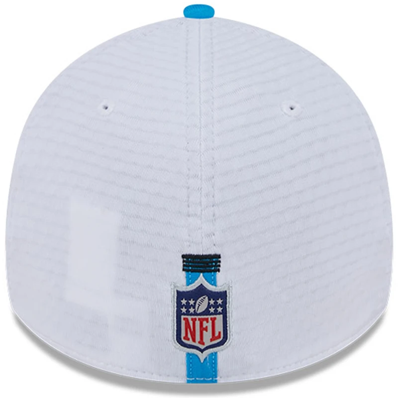 Casquette flexible 39THIRTY du camp d'entraînement NFL 2024 des Panthers de la Caroline New Era, blanc/bleu, pour hommes