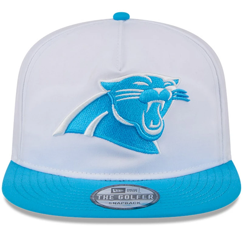 Casquette Snapback Carolina Panthers 2024 NFL Training Camp Golfer New Era pour homme, blanc/bleu