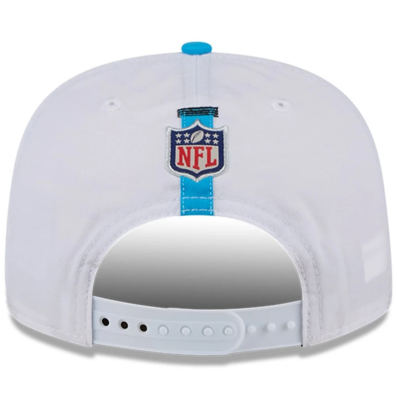 Casquette Snapback Carolina Panthers 2024 NFL Training Camp Golfer New Era pour homme, blanc/bleu