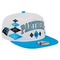 Men's New Era  White Carolina Panthers Argyle 19TWENTY Adjustable Hat