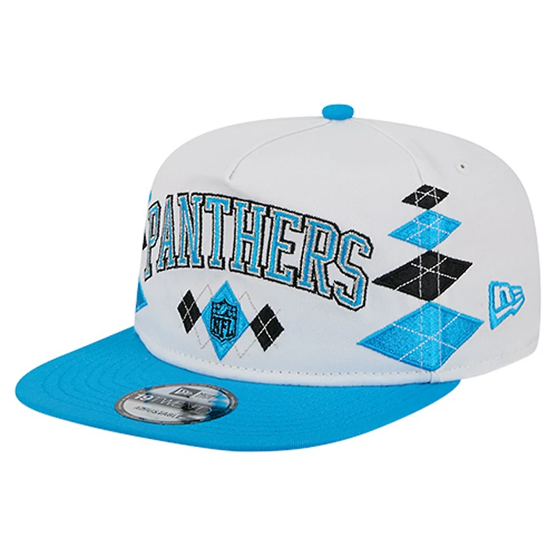 Men's New Era  White Carolina Panthers Argyle 19TWENTY Adjustable Hat