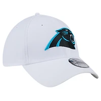 Casquette New Era blanche Carolina Panthers Main 39THIRTY Flex pour homme