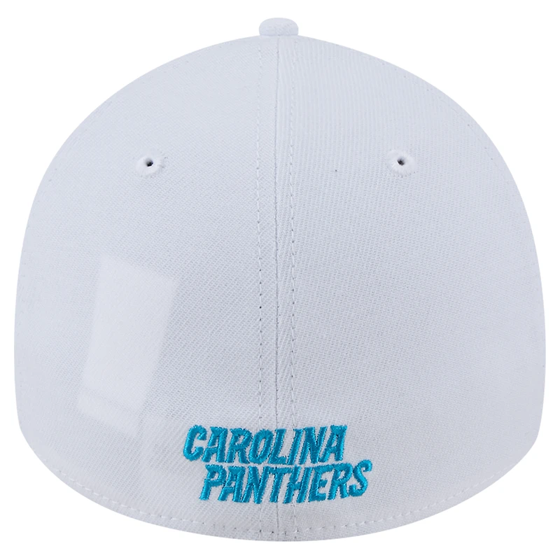 Casquette New Era blanche Carolina Panthers Main 39THIRTY Flex pour homme