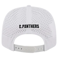 Casquette ajustable New Era blanche Carolina Panthers pour homme, modèle 9SEVENTY, avec plaque nominative.