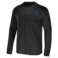 Collection NFL x Darius Rucker pour hommes par Fanatics T-shirt à poche manches longues de l'équipe noire des Panthers la Caroline