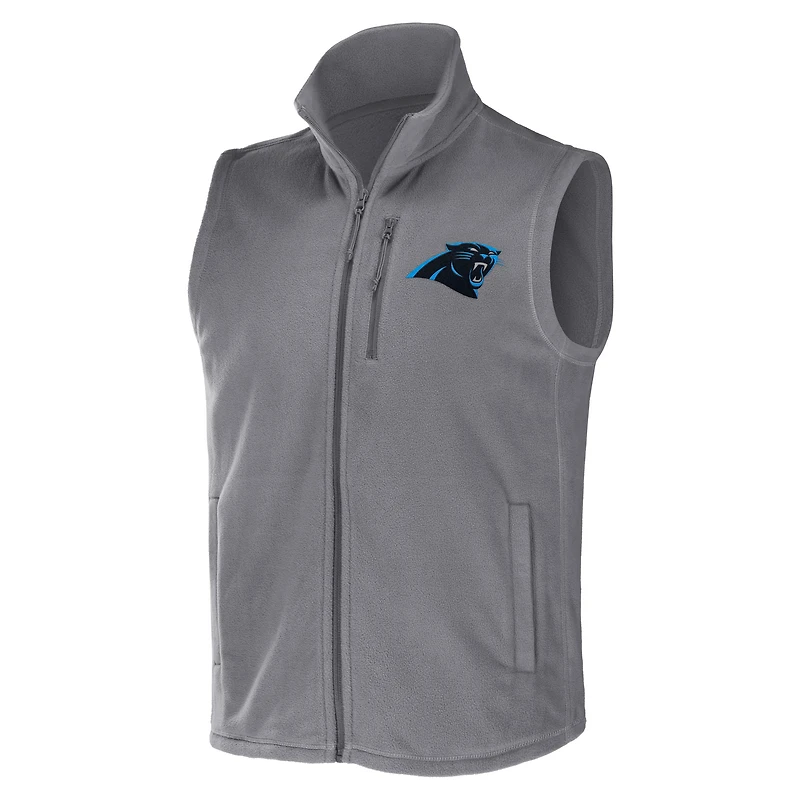 Collection NFL x Darius Rucker pour hommes par Fanatics Gilet en polaire gris à fermeture éclair des Panthers de la Caroline