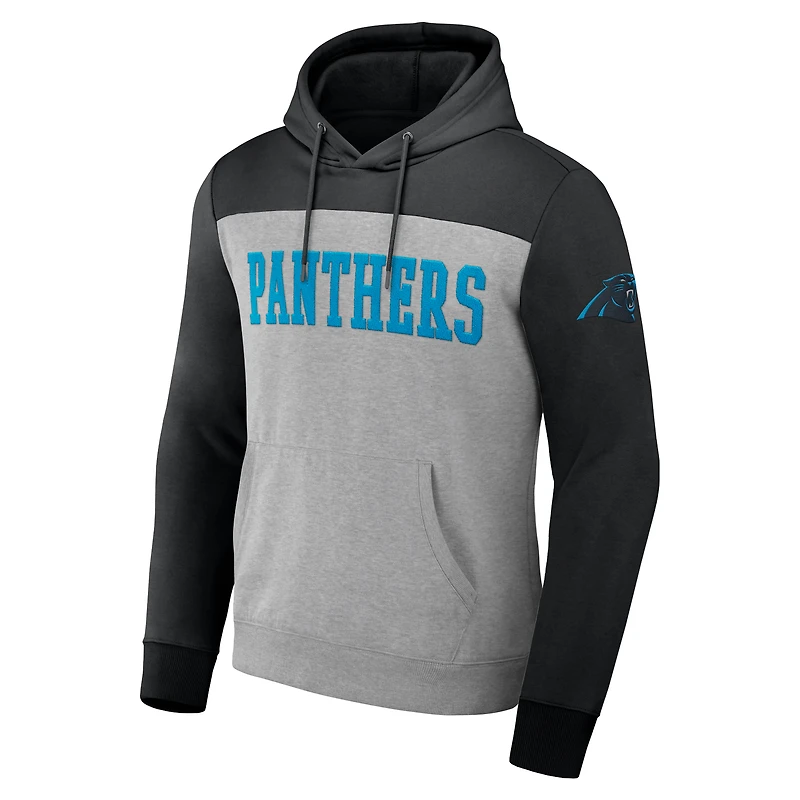 Sweat à capuche color-block gris chiné pour homme de la collection NFL x Darius Rucker par Fanatics des Panthers Caroline