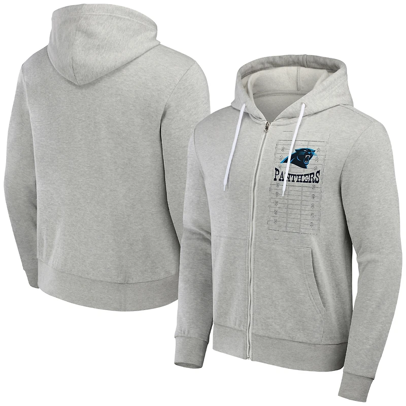 Collection NFL x Darius Rucker pour homme par Fanatics Gris chiné Carolina Panthers Domestic Full-Zip Hoodie