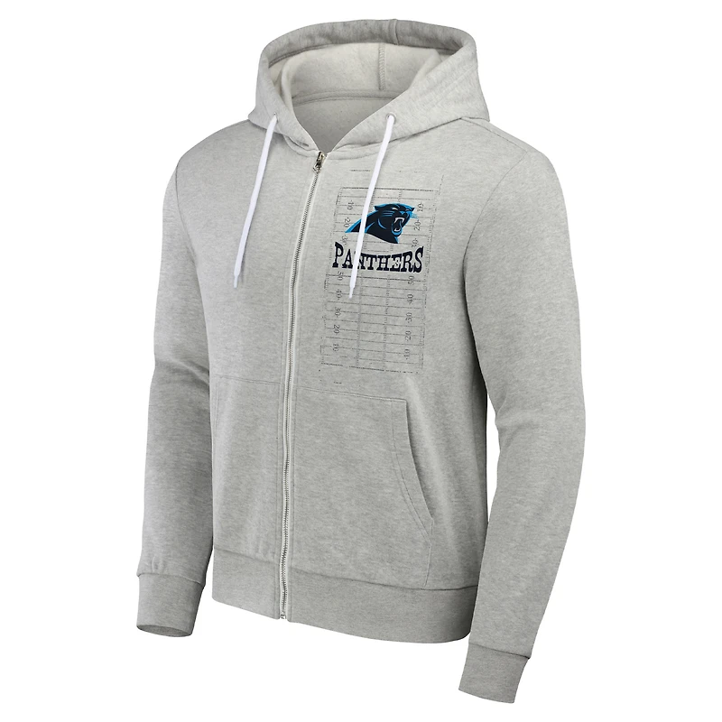Collection NFL x Darius Rucker pour homme par Fanatics Gris chiné Carolina Panthers Domestic Full-Zip Hoodie