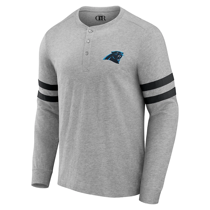 Collection NFL x Darius Rucker pour hommes par Fanatics T-shirt à manches longues Henley des Carolina Panthers gris chiné