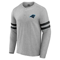 Collection NFL x Darius Rucker pour hommes par Fanatics T-shirt à manches longues Henley des Carolina Panthers gris chiné