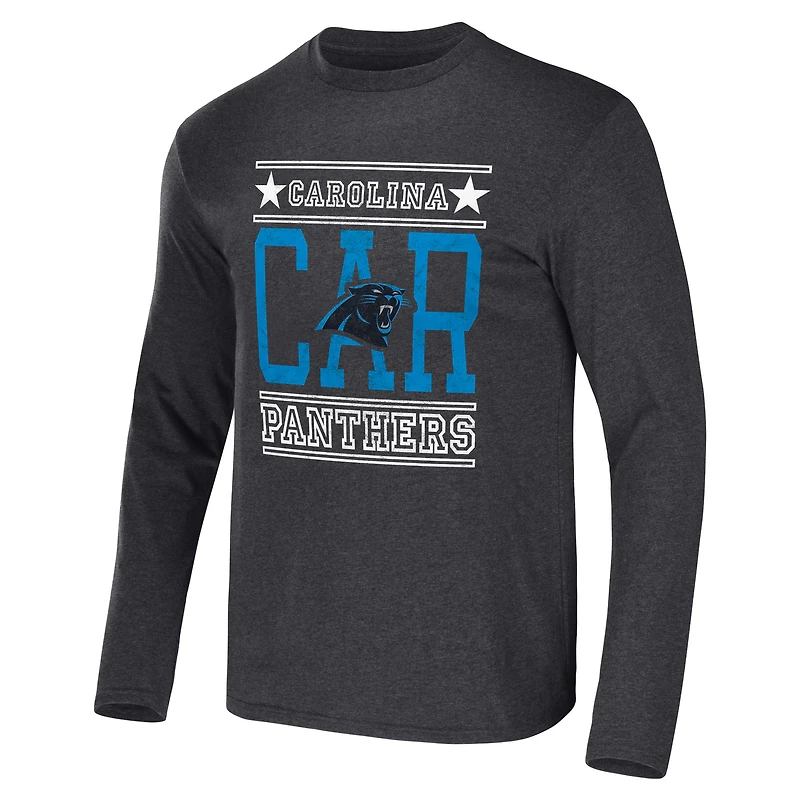 Collection NFL x Darius Rucker pour hommes par Fanatics T-shirt à manches longues anthracite chiné des Panthers de la Caroline