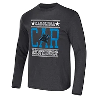 Collection NFL x Darius Rucker pour hommes par Fanatics T-shirt à manches longues anthracite chiné des Panthers de la Caroline