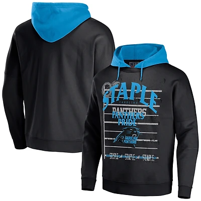 Sweat à capuche NFL x Staple Black Carolina Panthers Throwback Vintage Wash pour hommes