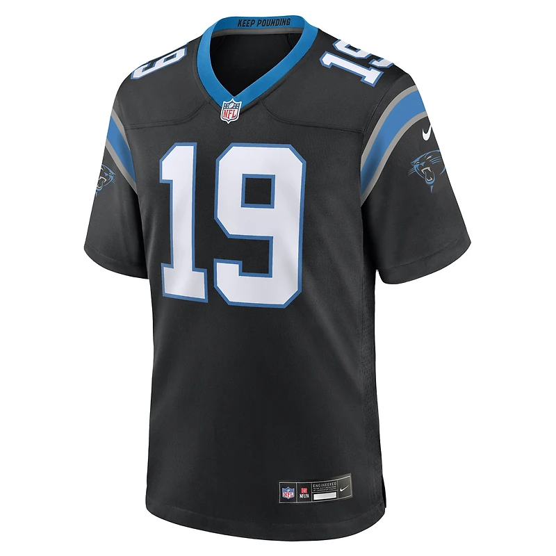 Maillot de match d'équipe des Panthers la Caroline noirs pour homme Nike Adam Thielen