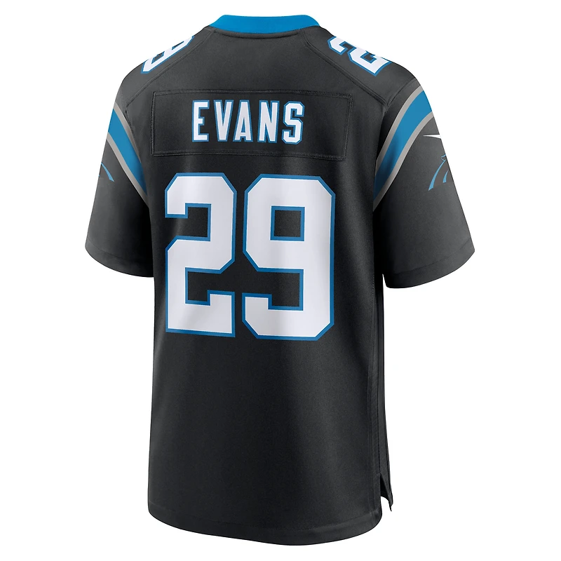 Maillot Nike Akayleb Evans noir pour homme, équipe des Carolina Panthers