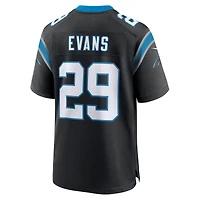 Maillot Nike Akayleb Evans noir pour homme, équipe des Carolina Panthers