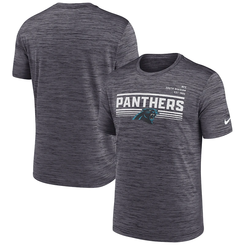 T-shirt Yardline Velocity Performance des Panthers de la Caroline Nike anthracite pour homme