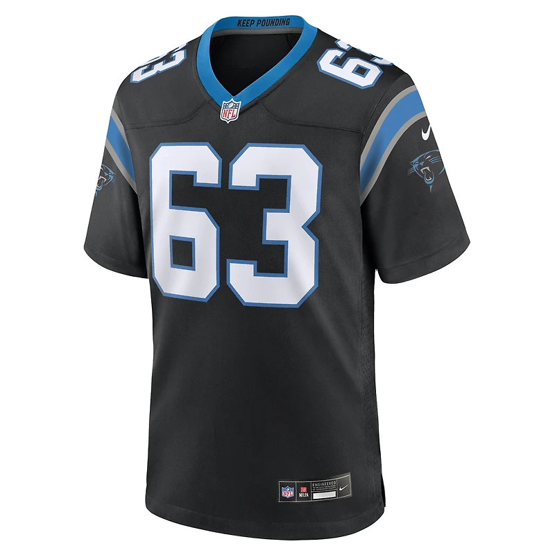 Men's Nike Austin Corbett Black Carolina Panthers Team Game Jersey