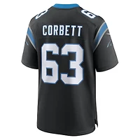 Men's Nike Austin Corbett Black Carolina Panthers Team Game Jersey