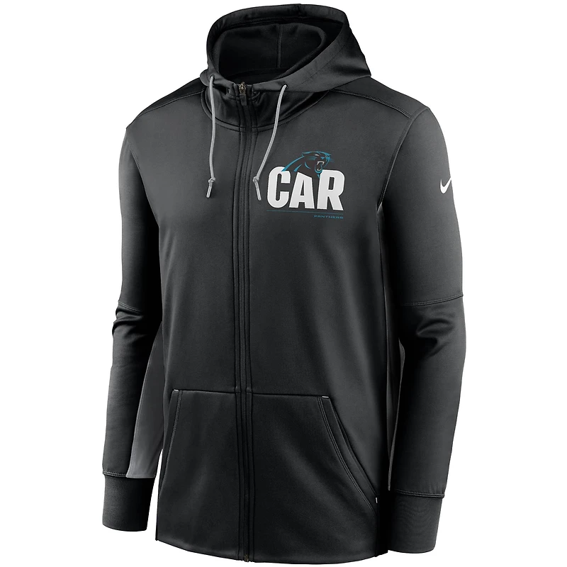 Men's Nike Black/Gray Carolina Panthers Mascot Performance Full-Zip Hoodie