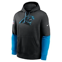 Men's Nike Black Carolina Panthers 2024 Sideline Club Pullover Hoodie