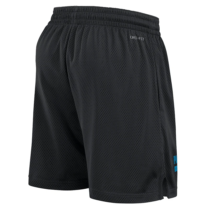 Short Nike noir Carolina Panthers 2024 Sideline Performance en maille pour homme