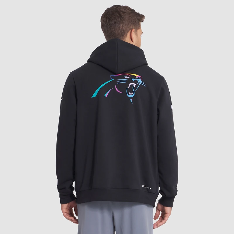 Men's Nike Black Carolina Panthers 2025 NFL Crucial Catch Sideline Standard Issue Dri-FIT Hoodie