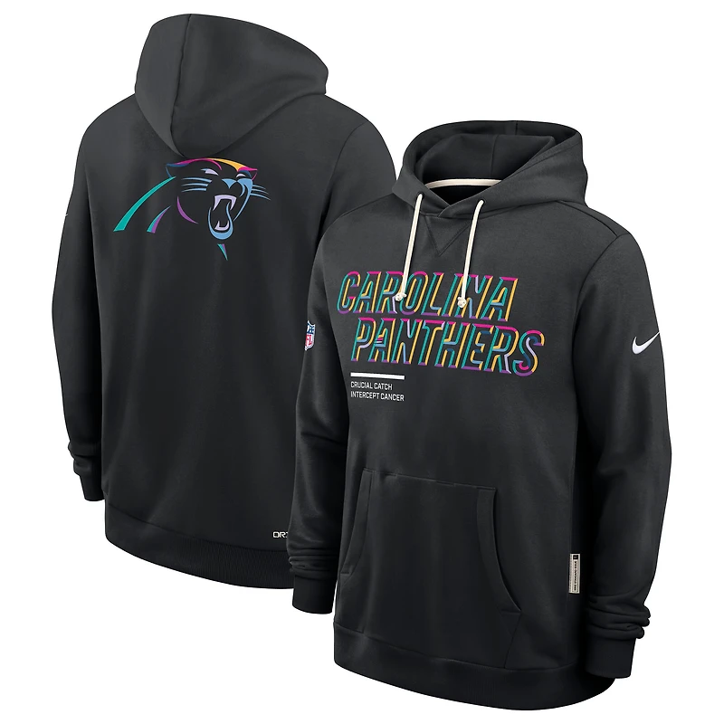 Men's Nike Black Carolina Panthers 2025 NFL Crucial Catch Sideline Standard Issue Dri-FIT Hoodie