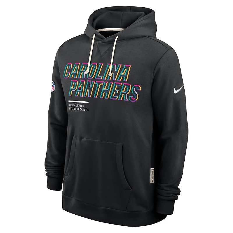 Sweat à capuche Nike noir Carolina Panthers 2025 NFL Crucial Catch Sideline Standard Issue Dri-FIT pour homme