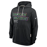 Sweat à capuche Nike noir Carolina Panthers 2025 NFL Crucial Catch Sideline Standard Issue Dri-FIT pour homme