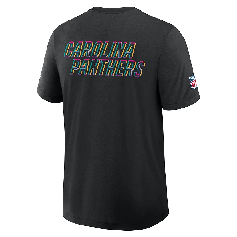 T-shirt Nike noir Carolina Panthers 2025 Crucial Catch Tri-Blend Dri-FIT pour homme