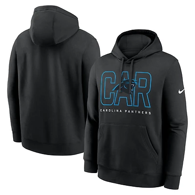 Sweat à capuche en polaire Nike Black Carolina Panthers Busted Play Club pour homme