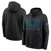 Sweat à capuche en polaire Nike Black Carolina Panthers Busted Play Club pour homme