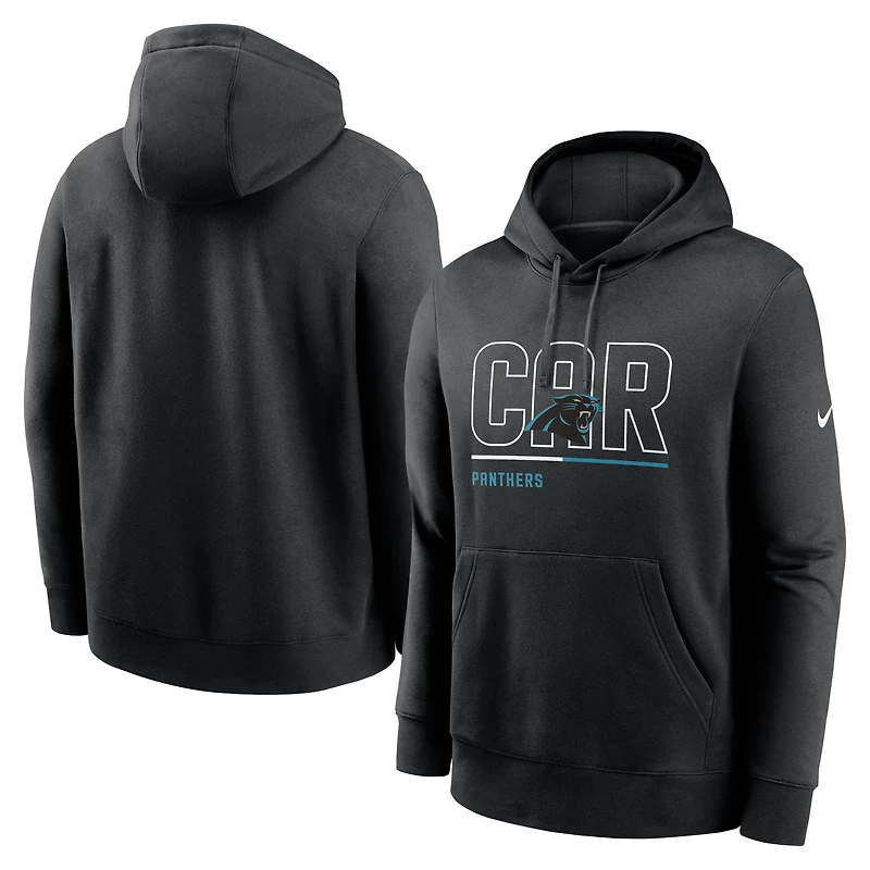 Sweat à capuche City Code Club Fleece Nike Black Carolina Panthers pour homme