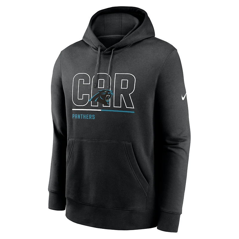 Sweat à capuche City Code Club Fleece Nike Black Carolina Panthers pour homme