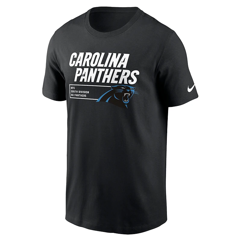 T-shirt essentiel Nike Black Carolina Panthers Division pour homme