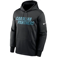 Chandail à capuchon Performance Wordmark Fan Gear des Panthers de la Caroline noirs Nike pour homme