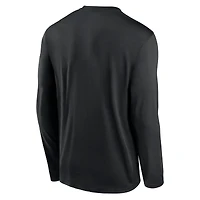 T-shirt Nike noir à manches longues pour homme, Icon Legend Performance des Carolina Panthers